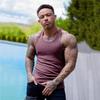 Muscleguys Einfache Laufwesten Sommer Schnelltrocknend Gestrickte Tanktops Fitnessstudio Fitness Ärmellos Streifen Enganliegende Hemden Herren Bodybuilding Kleidung