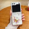 For Samsung Galaxy Z Flip5 Flip6 Butterfly Pattern Clear Folding Phone Case Transparent Hard PC Cover For Samsung Z Flip 6 5 4 3
