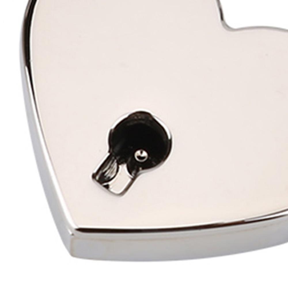 2PCS Silver Heart Shaped Padlock Heart Metal Construction Metal Padlock Small Size With Key Mini Padlock Luggage Lock