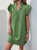 Summer Style Loose Straight Dress - Casual Vacation Stand Collar Solid Color European and American Fashion