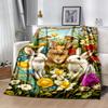 Springtime Bunny Garden Blanket,Suitable for sofas, offices, travel, living rooms, Gifts to relatives and friends, Blanket,Suitable for all seasons.
