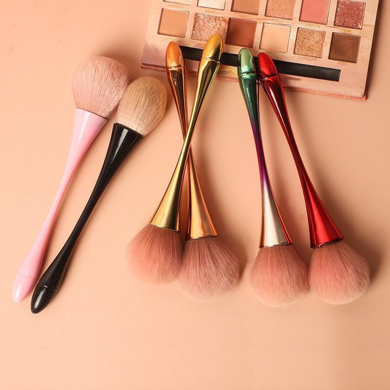Small Waist Loose Powder Brush Nail Dust Brush Contour Blush Brush Mushroom Head Makeup Brush Beauty Tool Electroplated Handle