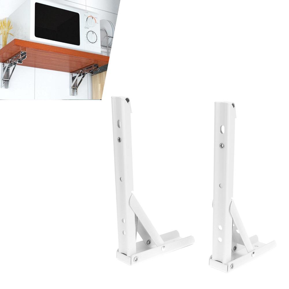 2pcs White Desk Hinge Cold Rolled Steel Folding Hinge Durable Shelf Bracket Storage