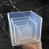 5pz Stampo Grande Quadrato Profondo in Resina Silicone, Stampo per Colata in Resina Epossidica Fai da Te Scatola Set Stampo in Silicone, Stampo in Silicone Trasparente a Cubo per Colata di Resina