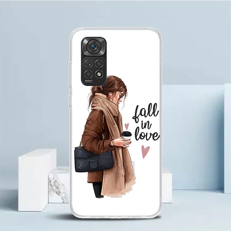 Girl Boss Female Coffee Phone Case For Xiaomi Redmi Note 15 14 14S 13 12S 12 Pro Plus 11S 11 11T 11E 10S 10 + Soft TPU Back Cove
