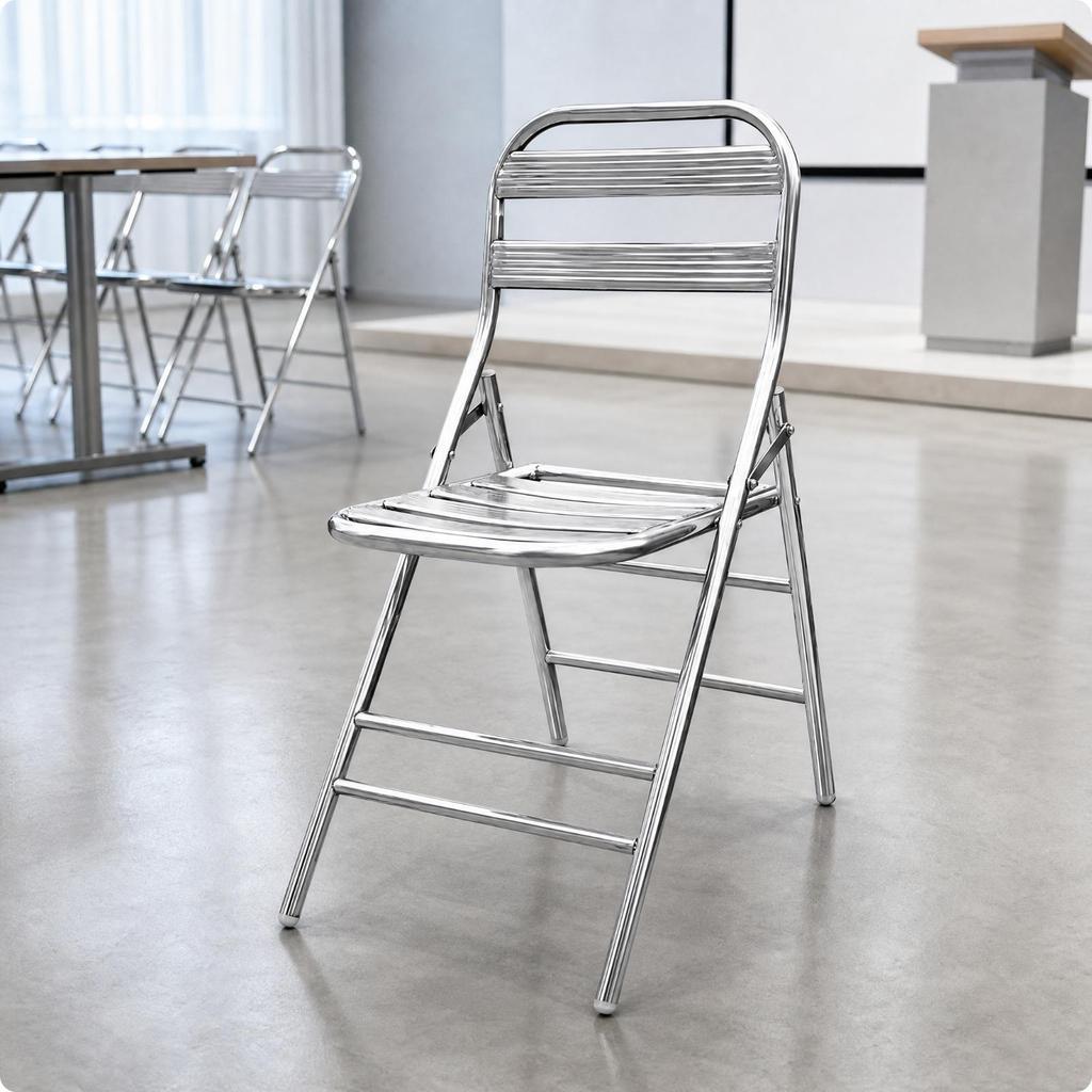 Stainless Steel Folding Chair Portable Seating Long-Lasting for Dining