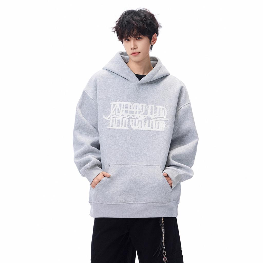 Wool Letter Hooded Sweater Boys Winter New Joker Casual Hooded Hooded Coat
