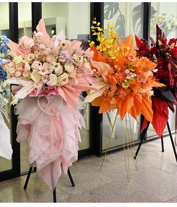 Gold Metal Flower Stand - Tripod Design for Flower Shops