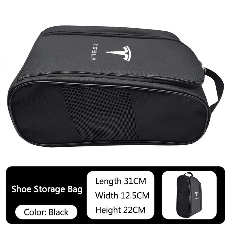 

Автомобильная наклейка Логотип автомобиля Tesla Дышащая Оксфордская ткань Сумка для хранения обуви Легкий Пылезащитный Портативный Держатель для обуви для модели Tesla