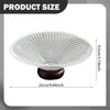 Clear Glass Fruit Bowl Decorative Pedestal Tray Nuts Cake Vegetable Holder with Wooden Stand for