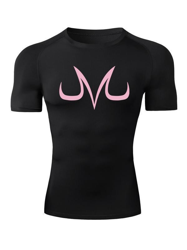 2D printed T-shirt men's summer two-piece sportswear running T-shirt elastic quick-drying sports top sports fitness shirt men's