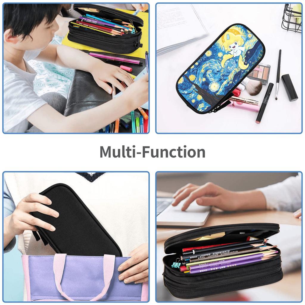Custom Pokemon Large Capacity Bags for Child Jirachi Night School Pencil Bag for Boys Gilrs Kids