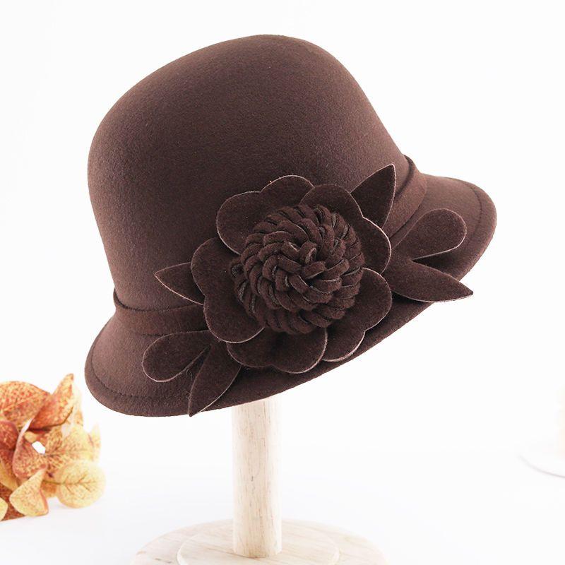 Retro Top Hat Women's Fashion British Woolen Hat Women's Autumn and Winter Felt Hat