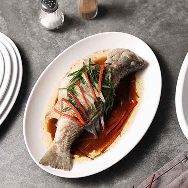 Jiubing Melamine Pure White Oval and Waist-Shaped Serving Plates