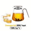 1pc Glass Teapot High Borosilicate Heat-resistant Glass Tea Pot Office Home Tea Pot Outdoor Tea Pot Tea Set Coffee Pot Milk Pot Juice Pot Christmas Gi