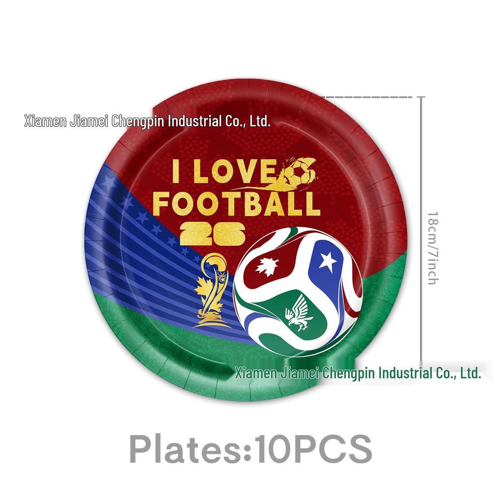 World Cup Football Party Set: Plates, Napkins, Cups, Straws, Decorations