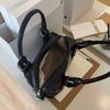 Fashion Rivet Women Shoulder Bag PU Leather Hot Girl Motorcycle Bag Bolsa Feminina Female Underarm Bag Ladies Big Handbag Black