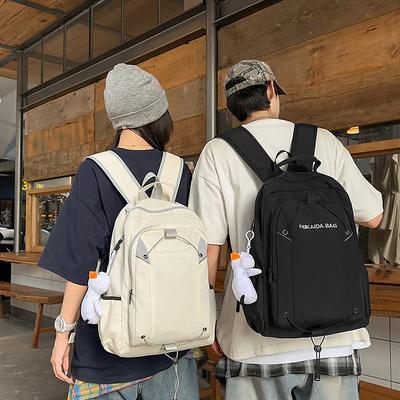 Rucksack für Männer und Frauen, einfach, große Kapazität, trendig und cool, wasserdicht, Outdoor-Reisebeutel, Schulranzen für die Sekundarstufe, Damen