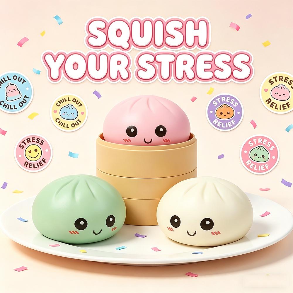 Stretchy Bread Toys Colorful Realistic Giant Steamed Bun Squeezable Toy Reusable Low Rebound Decompression Toys Home Decor Gift