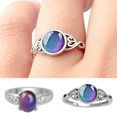 Schmuck Ring geometrische Dress Up Schmuck Zubehör Verfärbung Stimmung oval Fingerring