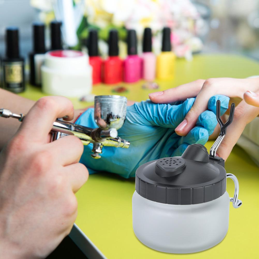 Airbrush Reinigungstopf Glas Stahl und Kunststoff Hergestellt Farbreinigungsglas(Matttopf)