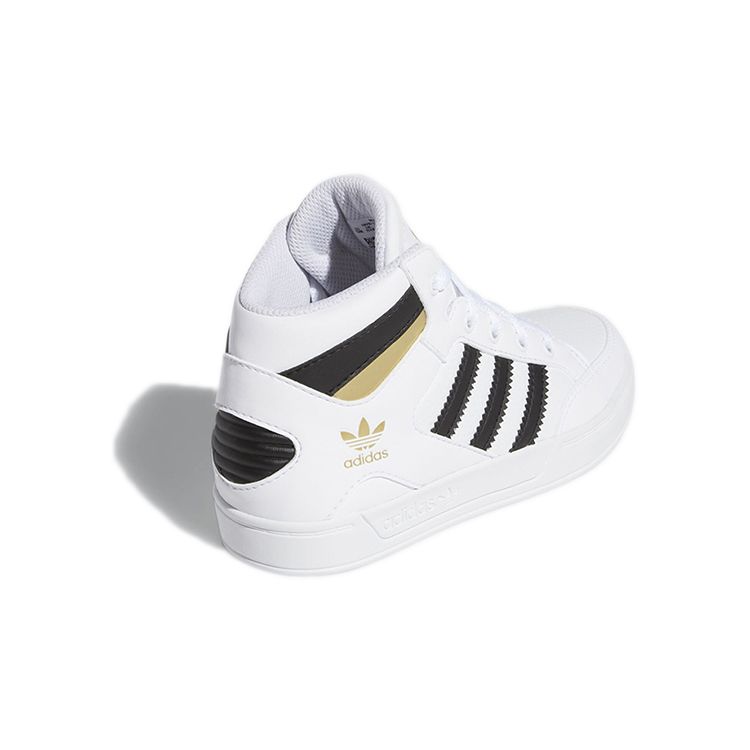 Adidas Originals Hardcourt Hi Casual Sports High-Top Kids Skate Shoes Kids Sneakers White Black Gold FV5737