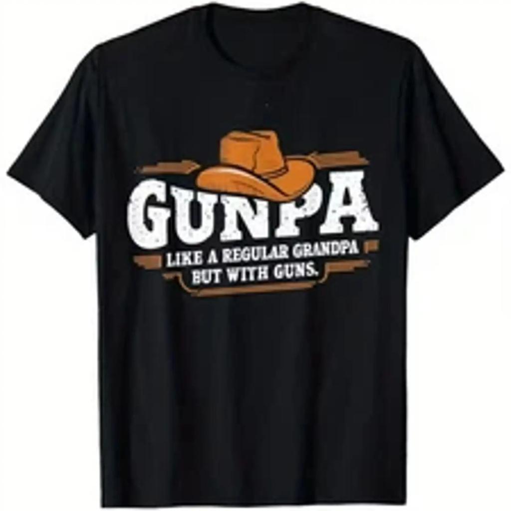 Unisexs Vintage Western Cowboy T Shirt Gunpa Like A Regular Grandpa But With Gu Vintage Breathable Soft Slightly Homme