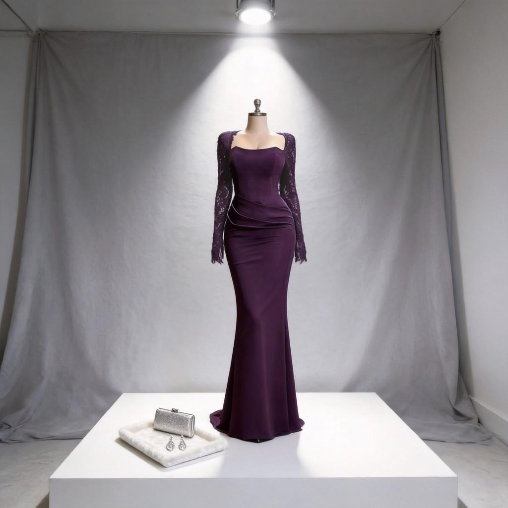Elegante Abito da Sposa in Pizzo Primaverile con Maniche Lunghe per Spose ed Eventi Formali