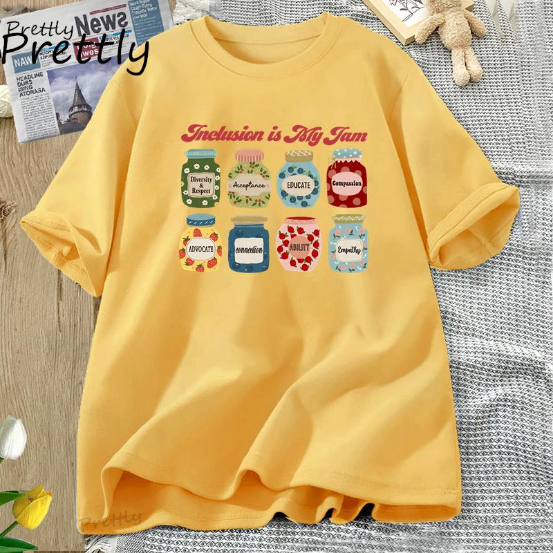 Inclusion Is My Jam T Shirt Funny Graphic Special Education Teacher T Shirts Autism Awareness Tshirt Men Women Cotton Tees
