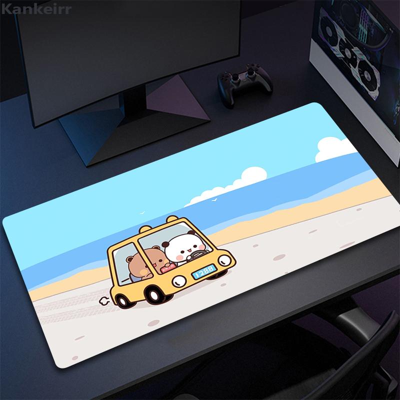 Super Cute Bear Cartoon Deskpad Office Computer Desk Mat Keyboard Big Mouse Pad Laptop Cushion Nonslip for PC Kawaii Desk Pad