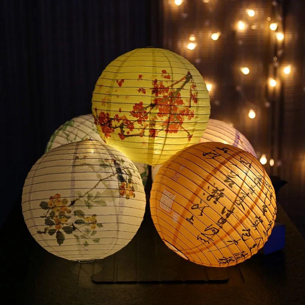 Flower Letter Printed Chinese Lantern Hanging Paper Lantern Festival Lantern  National Day