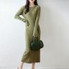 Women Sweater Dress 100% Wool MODERN NEW SAGA O-neck Knit Long Pullover Winter Jumpers Wool Long Dress Female