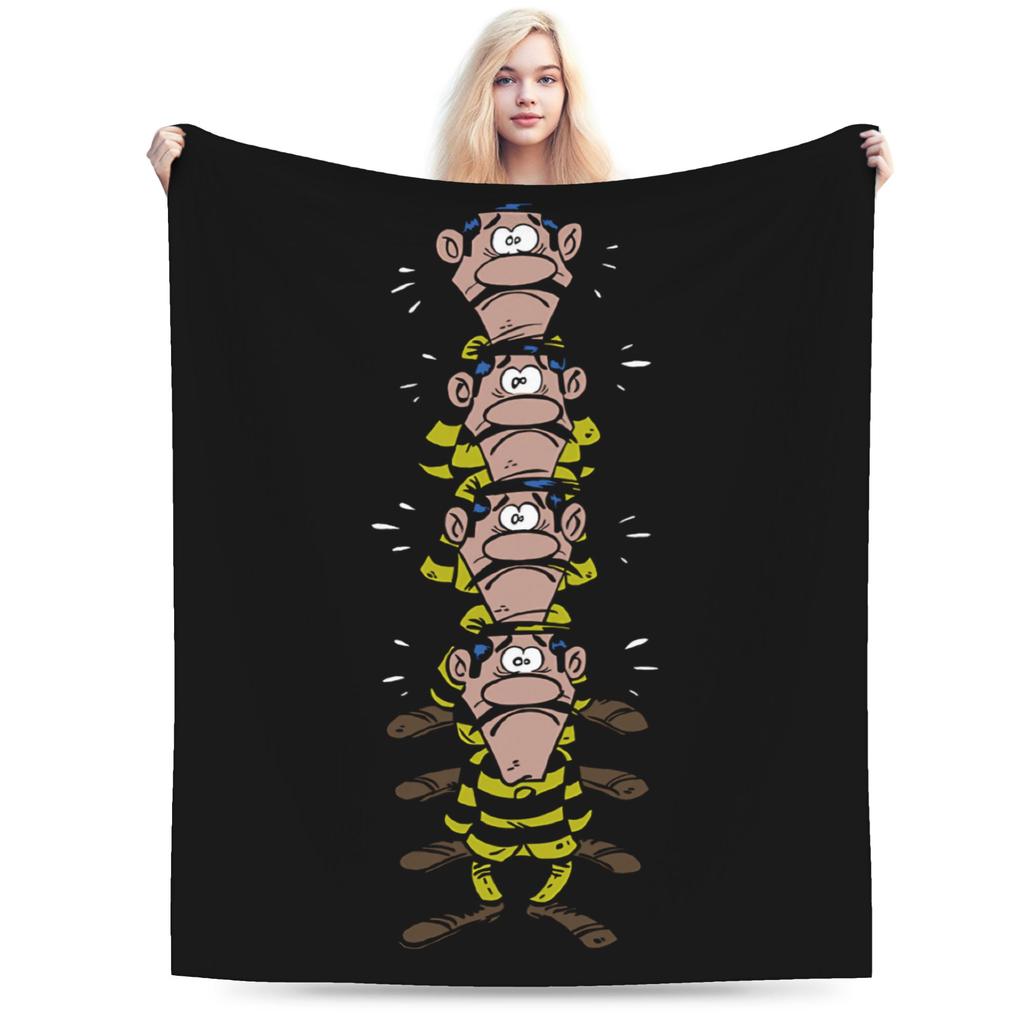 Dalton Brothers Wild West Lucky Luke Blankets Fleece Autumn/Winter Cartoon Ultra-Soft Throw Blanket for Sofa Car Bedding Throws