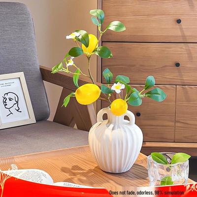 Konstgjord Citronfrukt & Blomsterarrangemang för Bordsdekoration