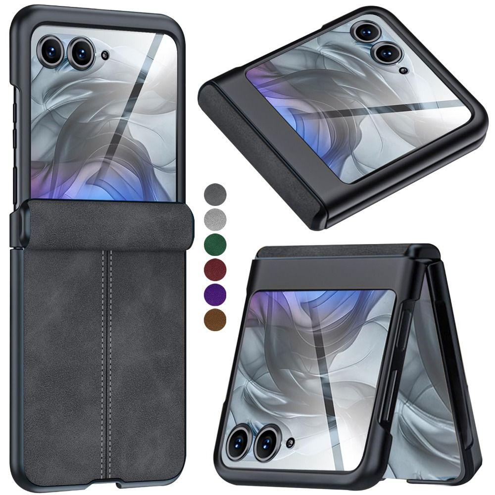 Hinge Protection Protective Case Leather Mobile Phone Cover for Moto Razr 50/50 Ultra