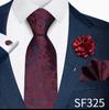 Men's Formal Tie, Pocket Square, Cufflinks & Brooch Set.