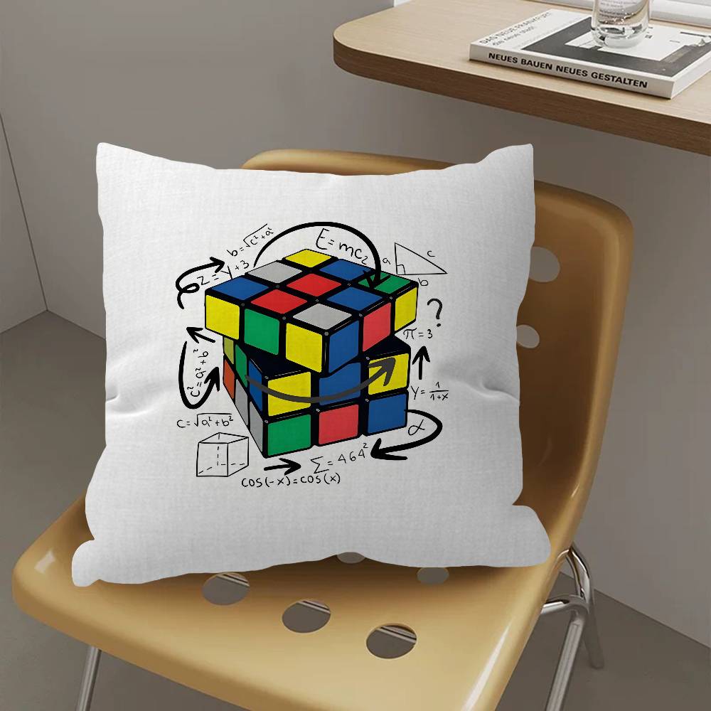 Car Living Room Sofa Cushion Cover Rubik'S Cube Cartoon Pattern Cushion Cover Luxury Home Decoration Pillow Cover
