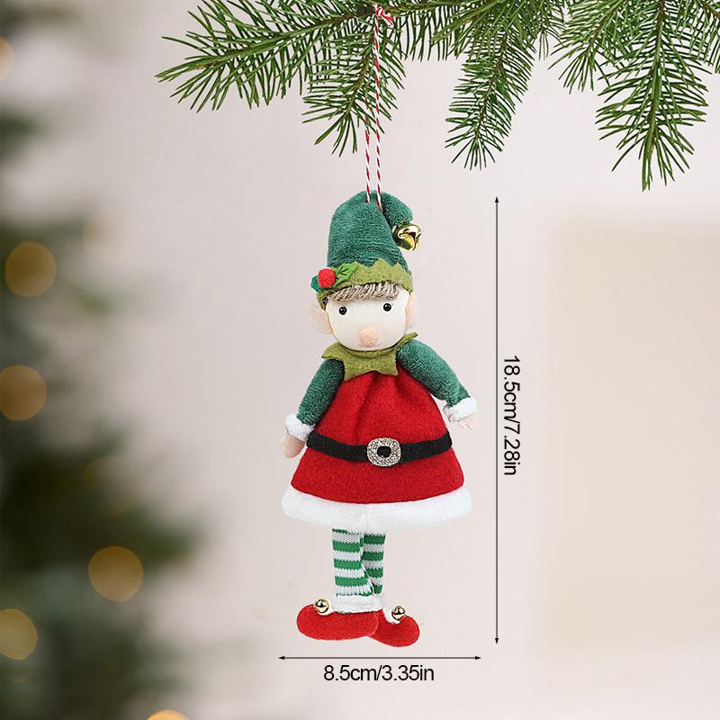 Père Noël Elfes Poupée Ornements à Suspendre Arbre de Noël à Suspendre Pendentifs Elfe Garçon Fille Cadeau de Fête du Nouvel An pour Enfants Décoration de Maison