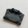 Kids Unisex Long Sleeve Half Collar Thick Warm Solid Casual Bottoming Shirt