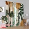 2pcs,2D Plane Printing Curtains&Window Treatment Tropical Harmony(1) Versatile Polyester Fabric (without Rod) Decorations Inside