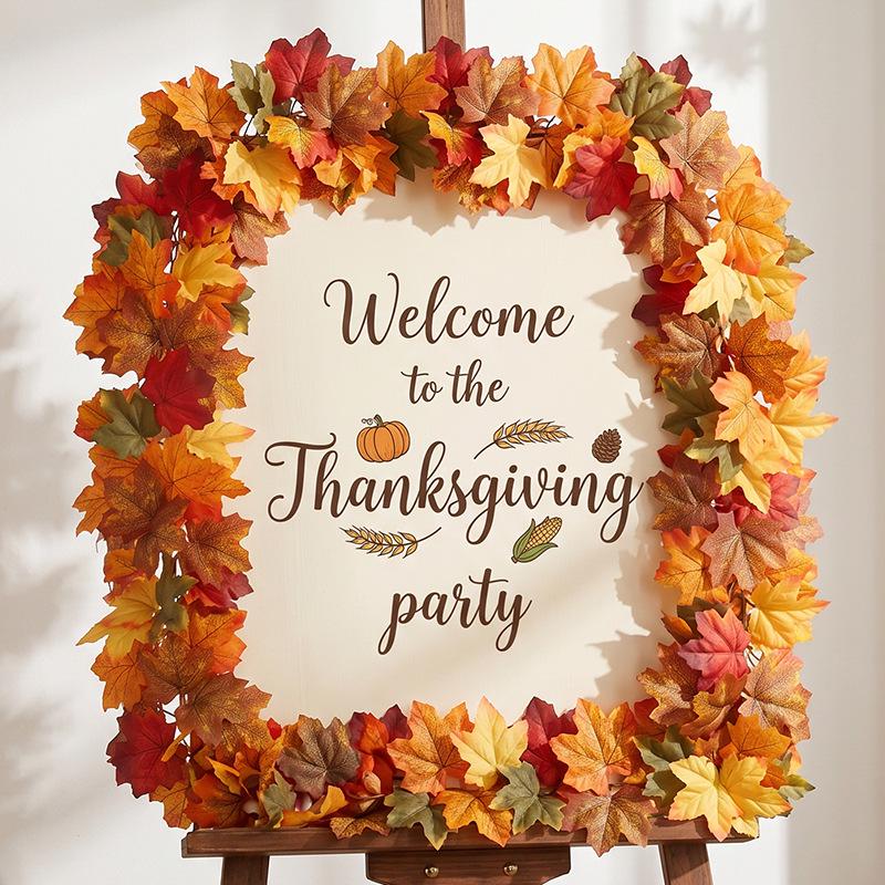 Halloween Maple Leaf Vine Wall Hanging for Christmas and Harvest Festival