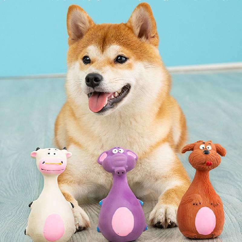 High Quality Squeaky Rubber Pet Toy For Dogs In Fun Cartoon Design And Colors