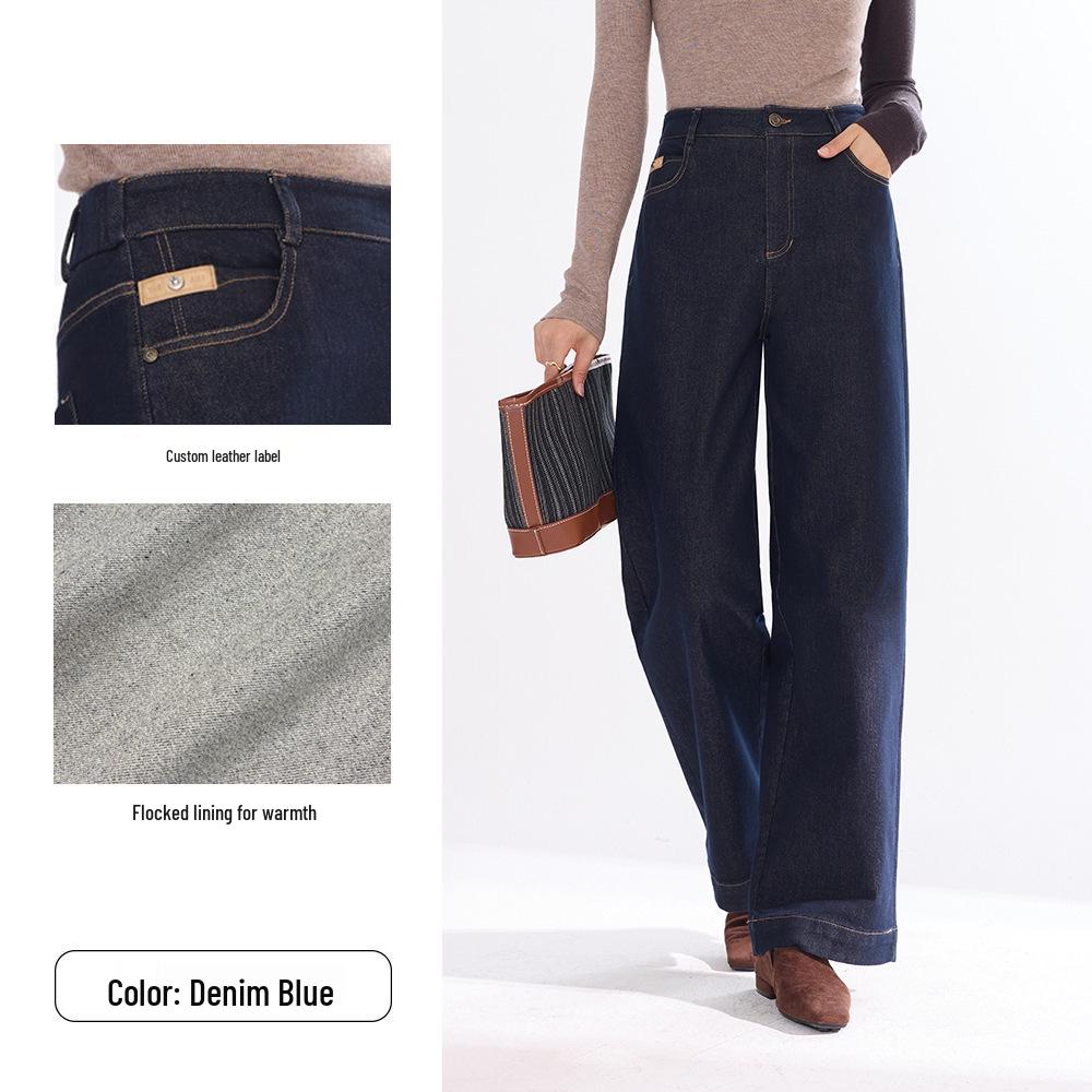 

Women s 2025 Retro High-Waisted Micro Flare Denim Pants - Slimming, Comfortable, Autumn Style Medium джинсовый синий