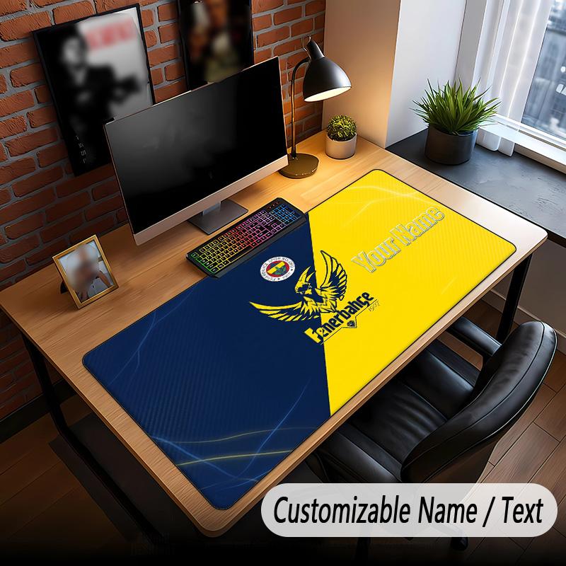Large Mouse Pad Fenerbahçe FC Print Custom Name Text Desk Mat for Office Gaming