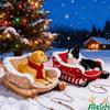 Raised Rim Dog Winter Warm Plush Sofa Reindeer Shape Xmas Sleigh Cat Nest  Indoor Home