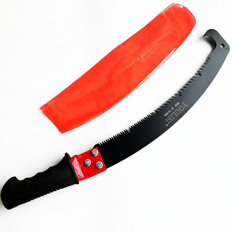 Garden Pruning Saw: Sharpened Hook, Steel Blade, Double Hook for Fruit Tree Trimming & High Branch Cutting
