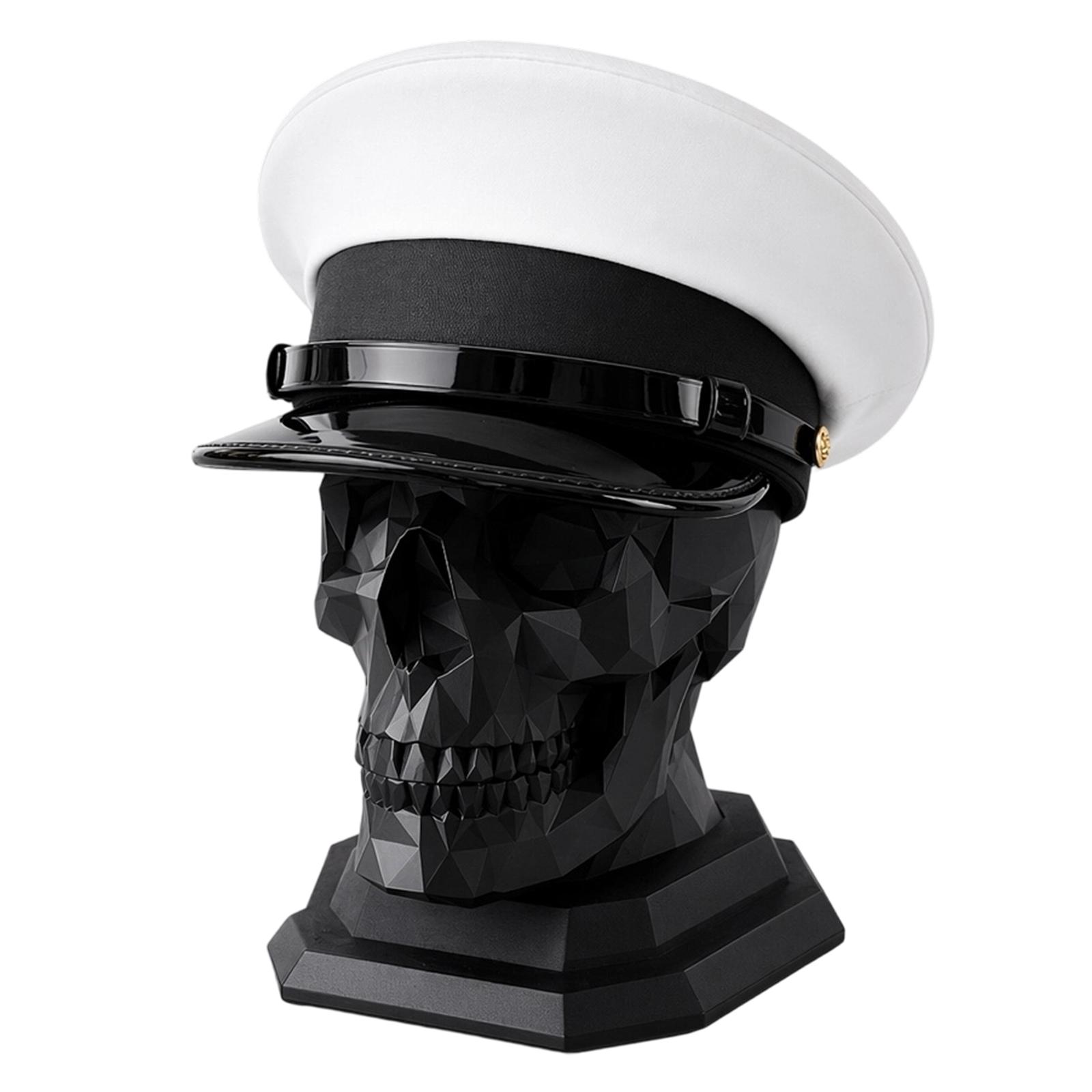 Beret Display Skull Veteran Gift Skull Figurine Decorative Skull Ornament Skull Sculpture Ornament for Table and Daily Decor чёрный