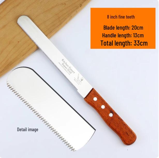 Stainless Steel Serrated Bread & Cake Knife - No Crumbs Slicing