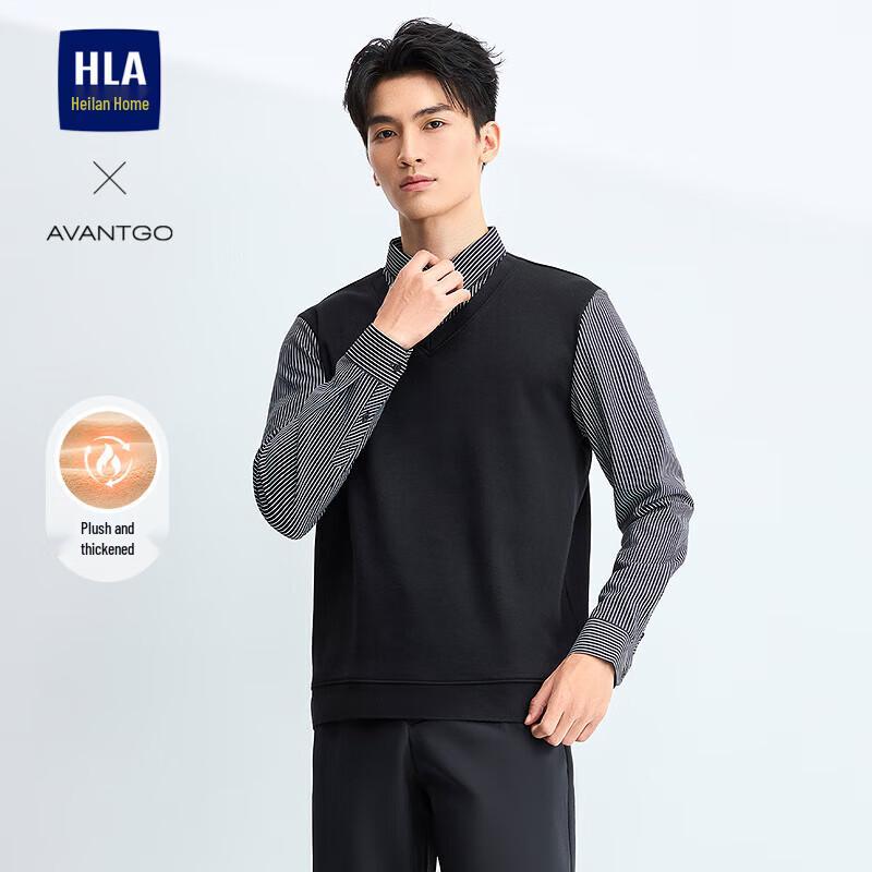 

HLA Men s Winter Light Business Fleece-lined Classic Sweater XL