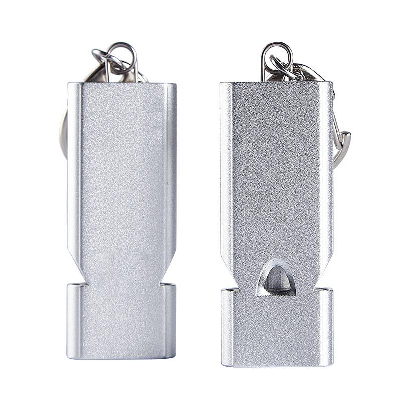 Flat Aluminum Alloy Three Tubes Survival Whistle Outdoor Survival Whistle Equipment Equipped EDC Tool